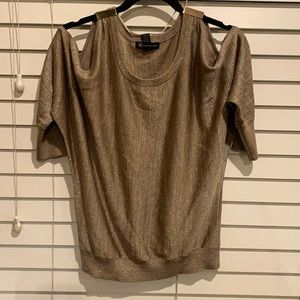 Sparkly gold INC off the shoulder top